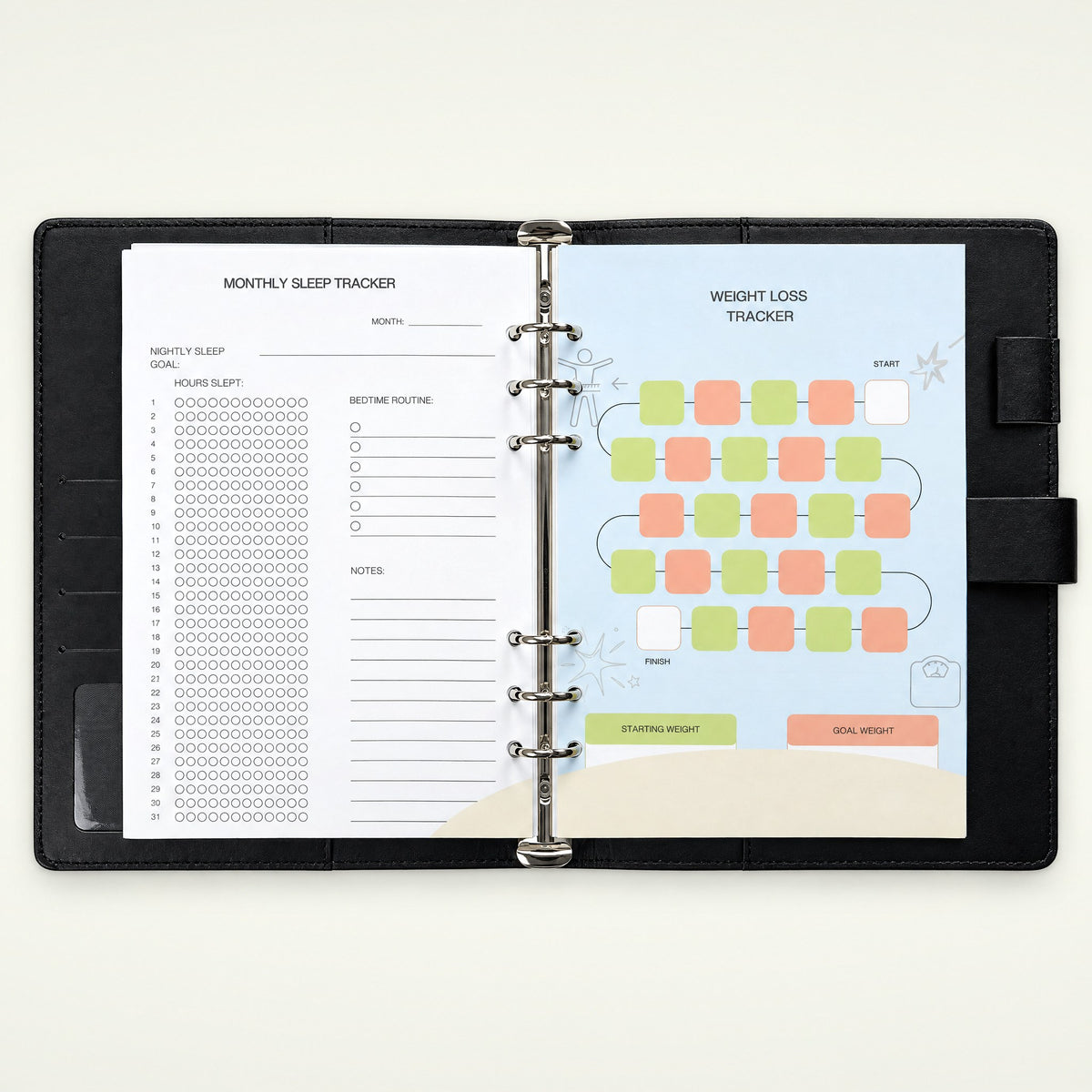 Infinote Executive Series AI Planner Smart Notebook – Black, planner pages