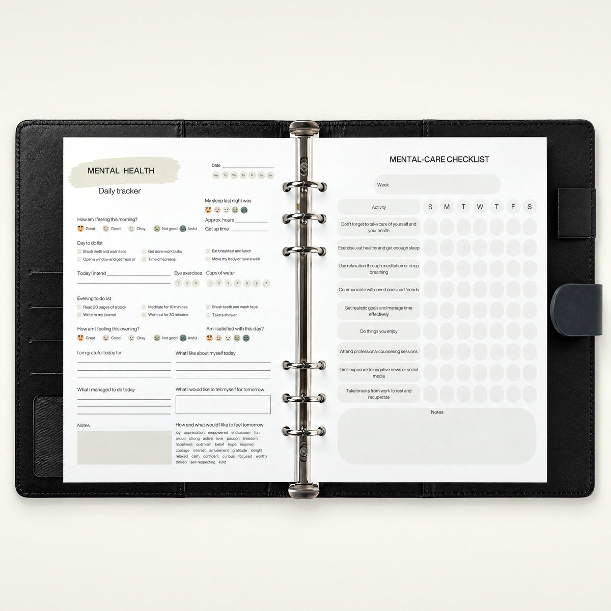 Infinote Executive Series AI Planner Smart Notebook – Navy Blue, planner pages