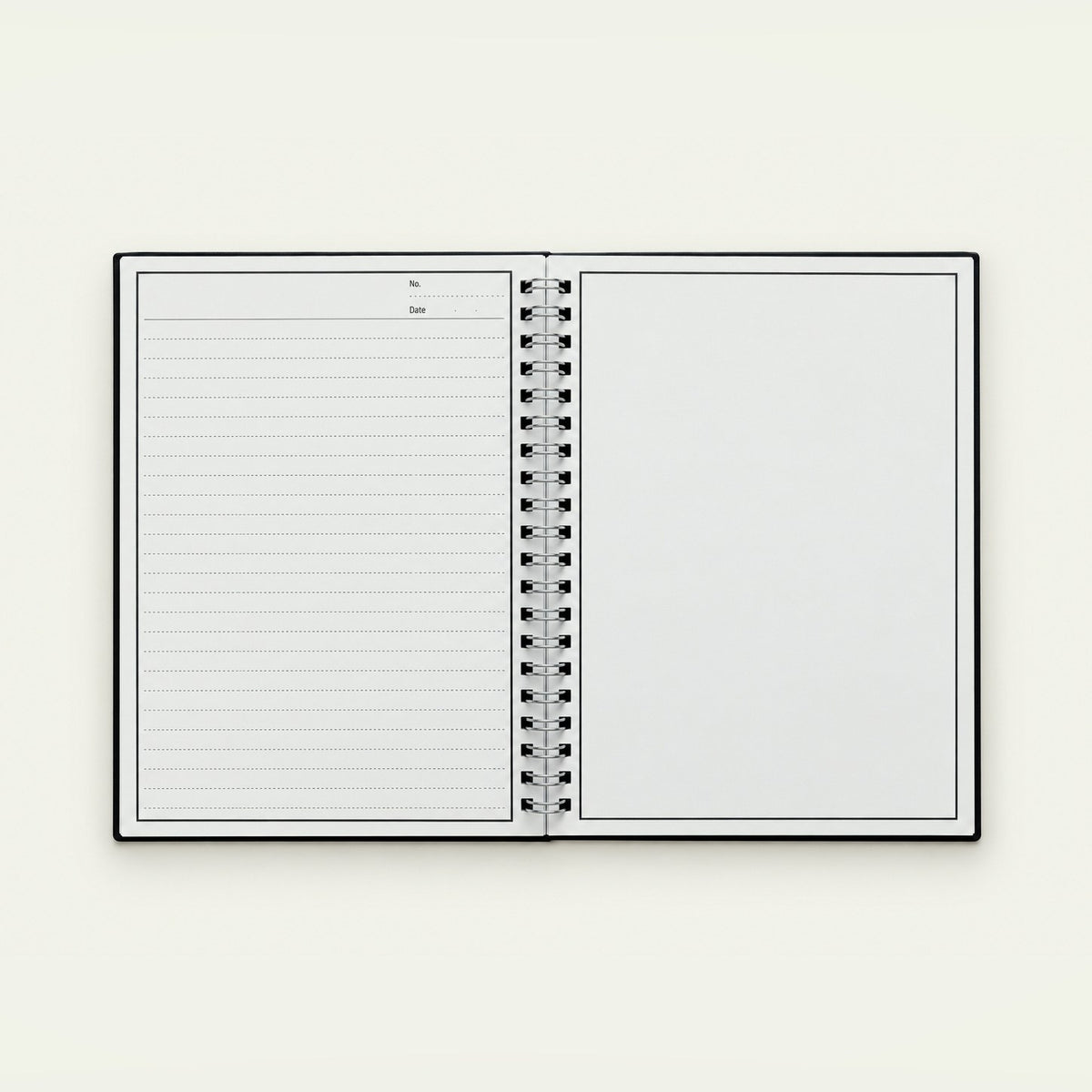 Infinote Original Series A5 Reusable EverWrite Notebook – Black, open, ruled and blank pages