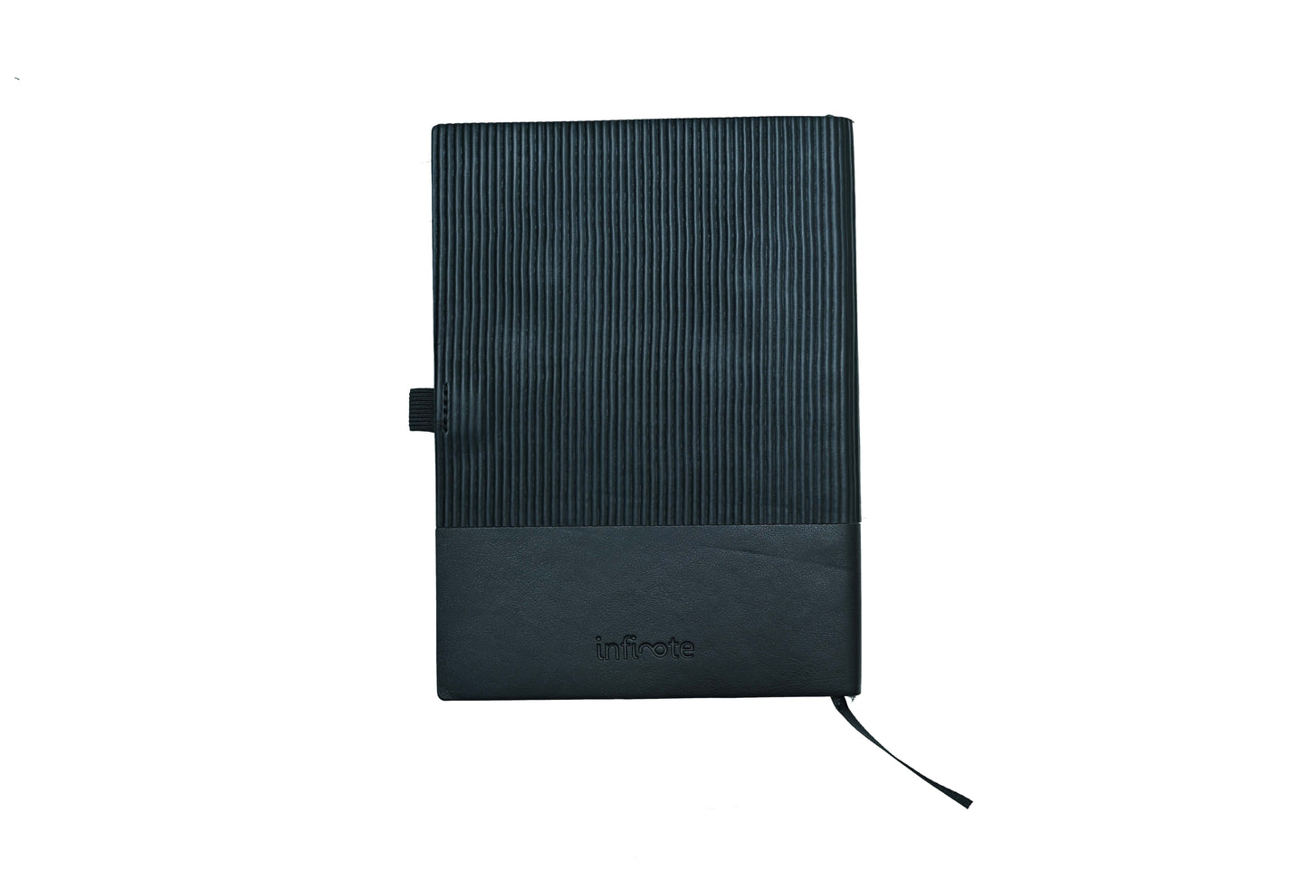 Infinote Leatherette Ribbed Soft Cover Classic Stone Paper Notebook – Water-Resistant, Eco-Friendly, Half-Ruled & Half-Unruled Pages, with Pen Holder & Back Pocket