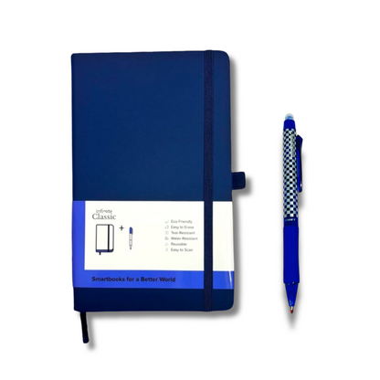 Classic Lite Navy Blue Reusable Smart Notebook : Sustainable Note-Taking Solution