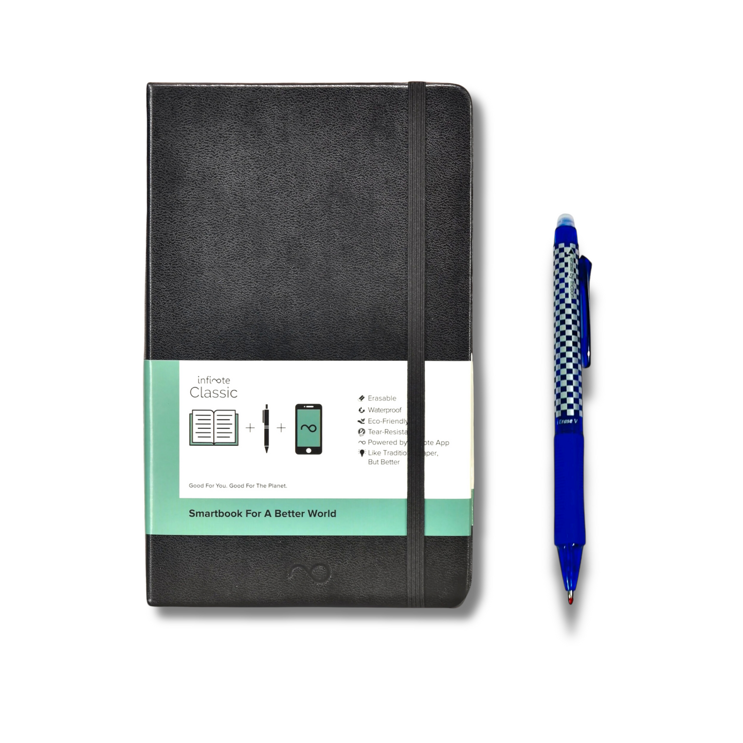 Classic Lite Black Reusable Smart Notebook : Sustainable Note-Taking Solution