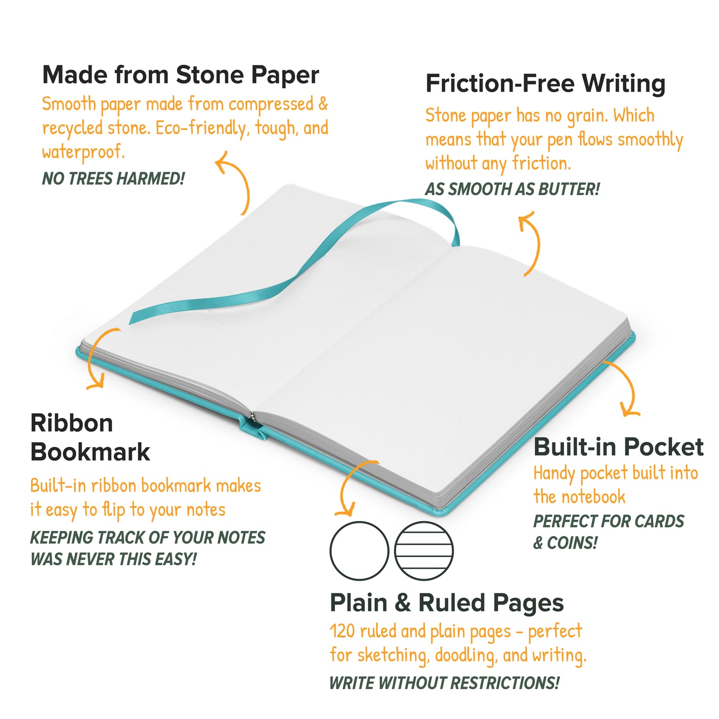 Classic Reef-Blue Reusable Smart Notebook : Sustainable Note-Taking Solution 📓💚