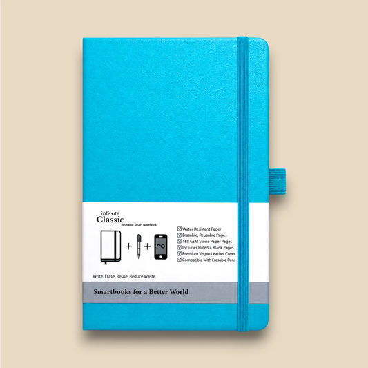 Infinote Classic Signature ReefBlue — AI-Ready Reusable Stone Paper Notebook