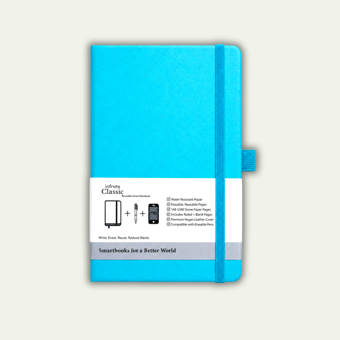Classic Reef-Blue Reusable Smart Notebook : Sustainable Note-Taking Solution 📓💚