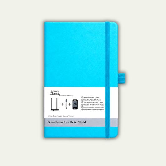 Classic Reef-Blue Reusable Smart Notebook : Sustainable Note-Taking Solution 📓💚