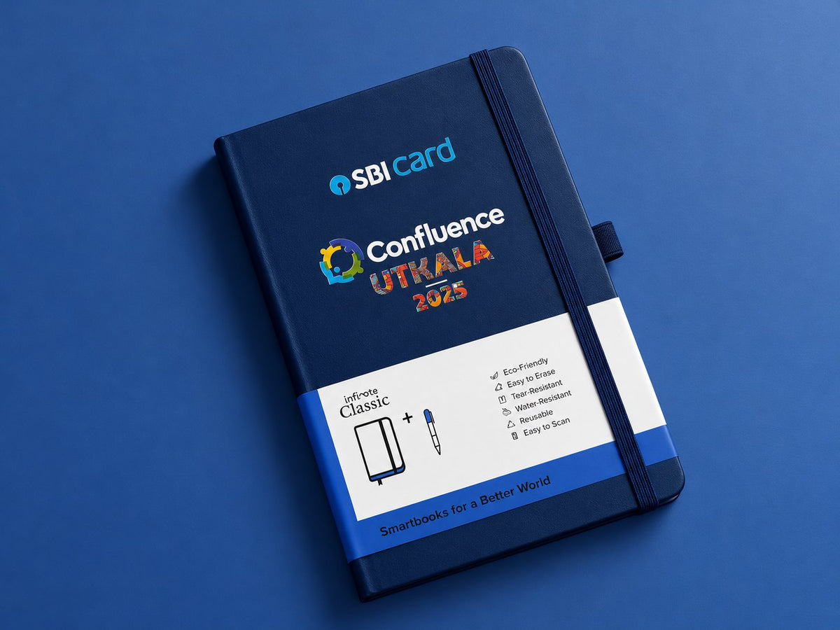 Navy Infinote Classic notebook co-branded for SBI card Confluence Utkala 2025