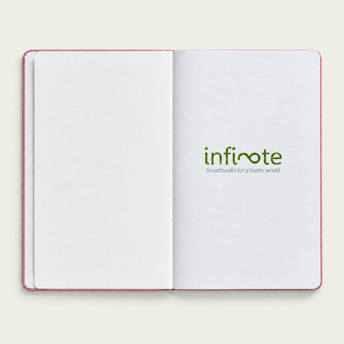 Infinote Classic Reusable Stone Paper AI Smart Notebook – Baby Pink, branding page