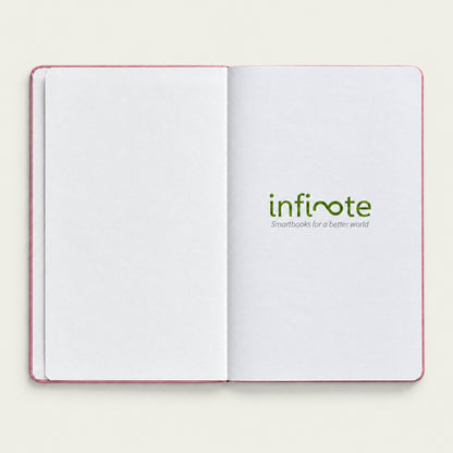Infinote Classic Reusable Stone Paper AI Smart Notebook – Baby Pink, branding page
