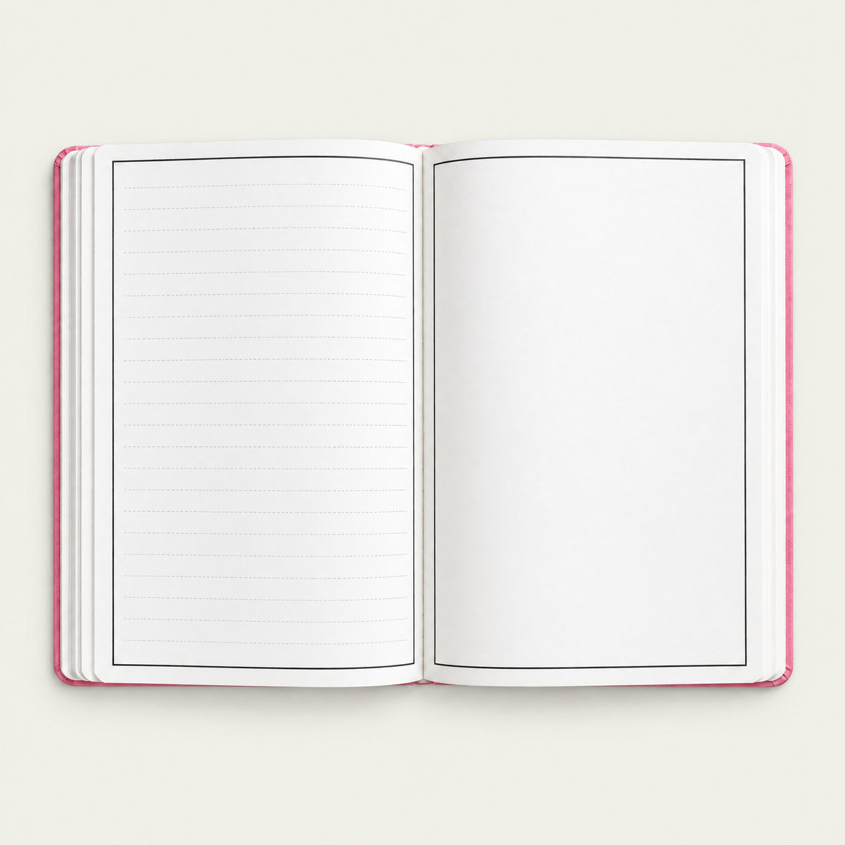 Infinote Classic Reusable Stone Paper AI Smart Notebook – Baby Pink, open, ruled pages