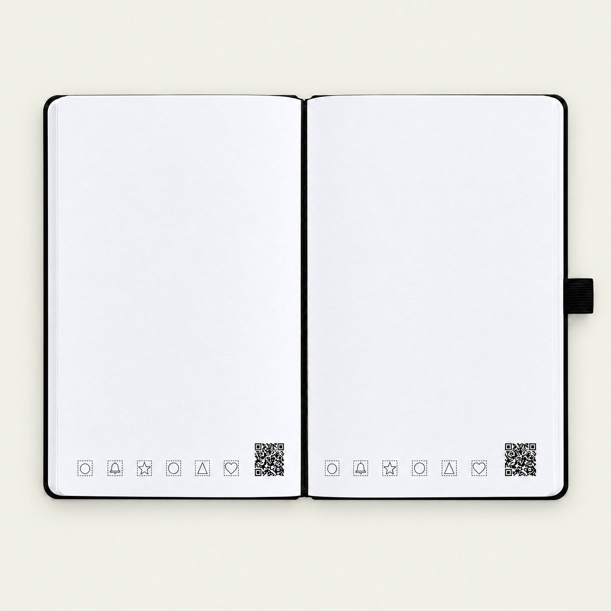 Infinote Classic Reusable Stone Paper AI Smart Notebook – Black, open, blank pages