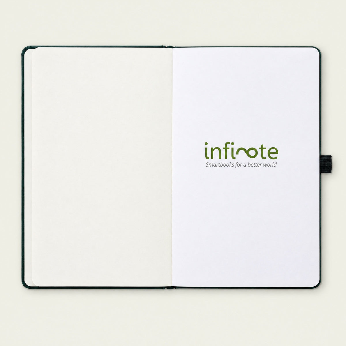 Infinote Classic Reusable Stone Paper AI Smart Notebook – Dark Green, branding page