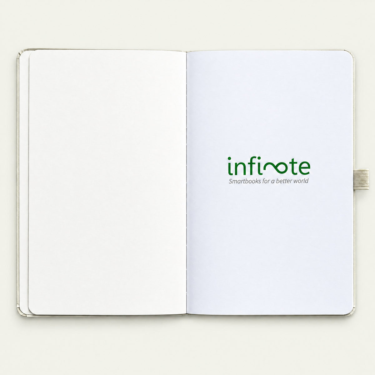 Infinote Classic Reusable Stone Paper AI Smart Notebook – Ivory, branding page