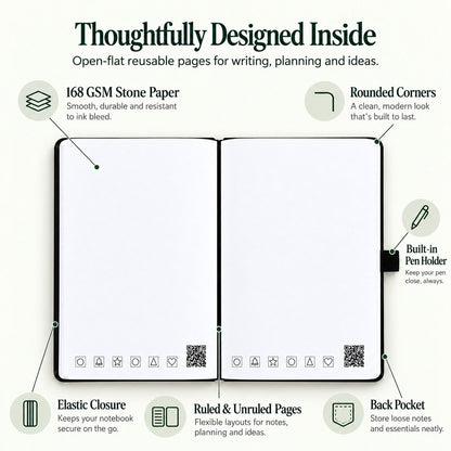 Infinote Classic Reusable Stone Paper AI Smart Notebook, inside pages