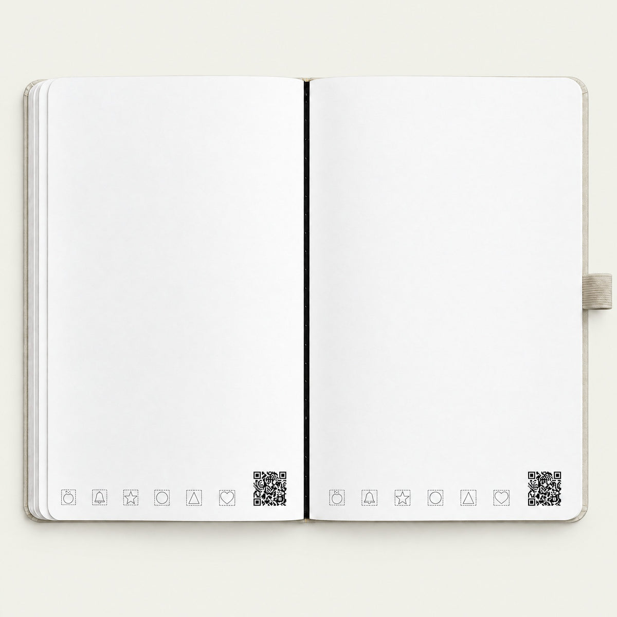 Infinote Classic Reusable Stone Paper AI Smart Notebook – Ivory, open, blank pages