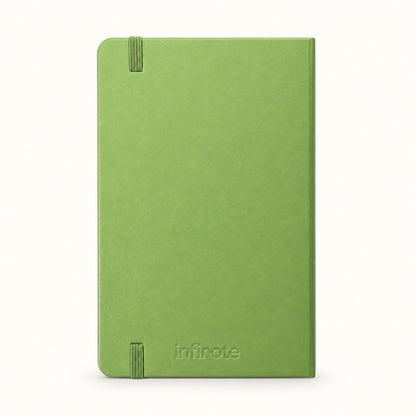 Infinote Classic Reusable Stone Paper AI Smart Notebook – Lime Green, back view