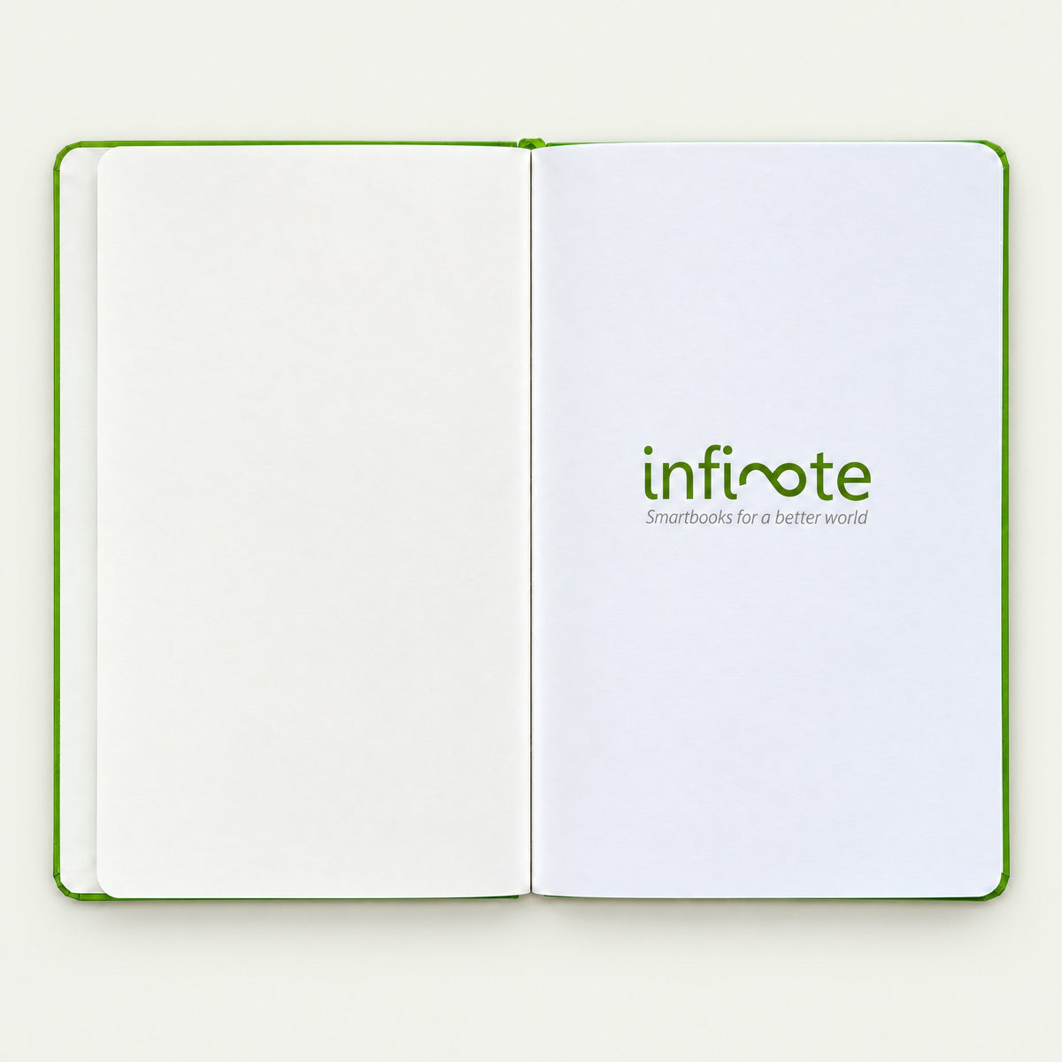 Infinote Classic Reusable Stone Paper AI Smart Notebook – Lime Green, branding page
