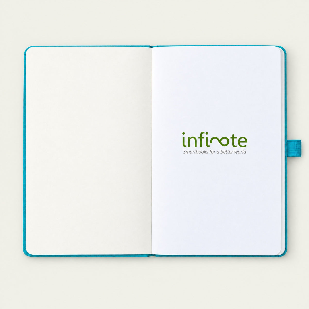 Infinote Classic Reusable Stone Paper AI Smart Notebook – Reef Blue, branding page