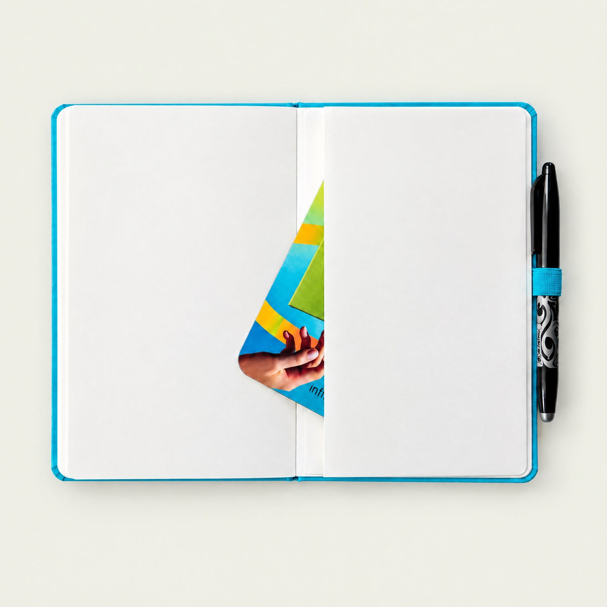 Infinote Classic Reusable Stone Paper AI Smart Notebook – Reef Blue, inside back pocket
