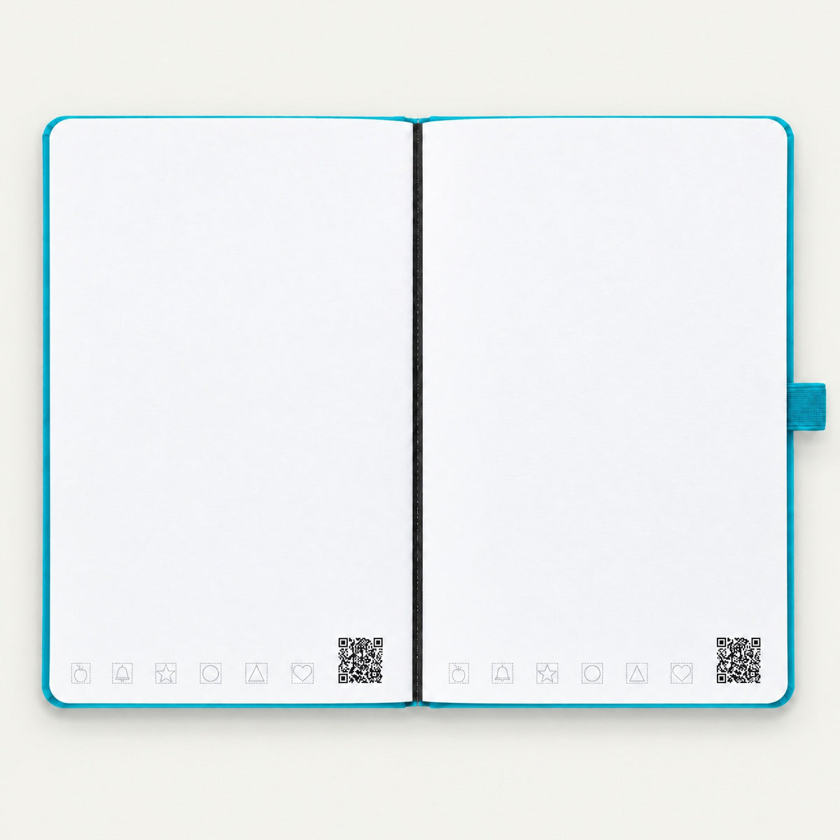 Infinote Classic Reusable Stone Paper AI Smart Notebook – Reef Blue, open, blank pages