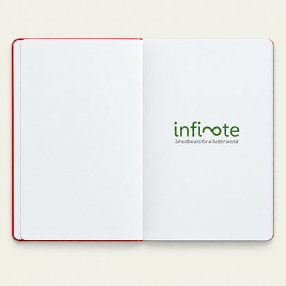 Infinote Classic Reusable Stone Paper AI Smart Notebook – Scarlet Red, branding page