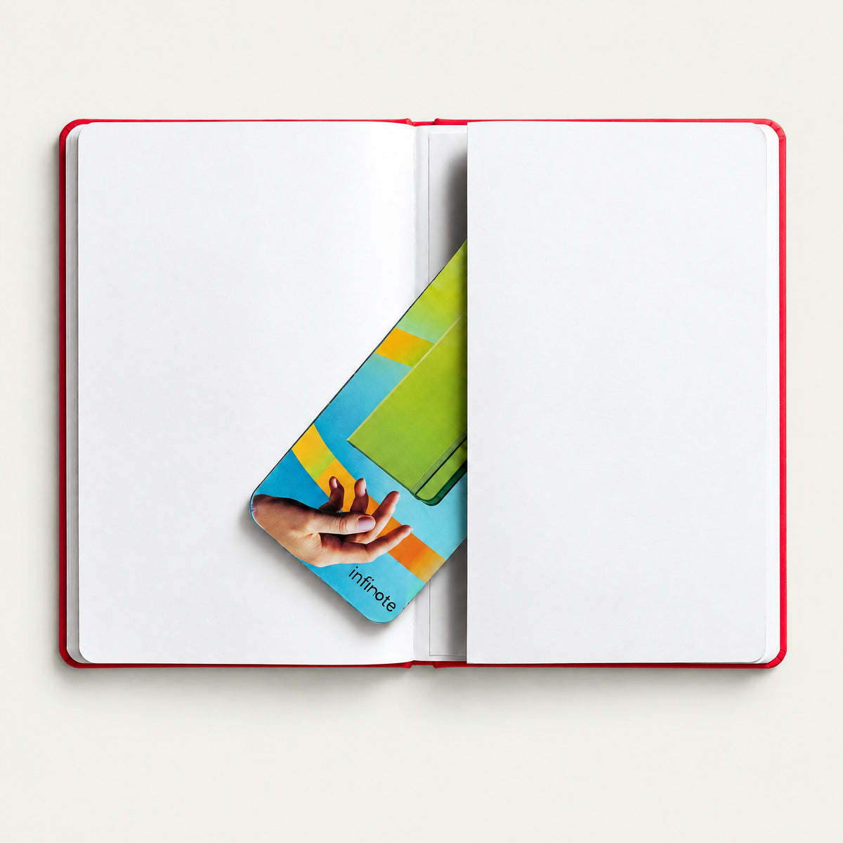 Infinote Classic Reusable Stone Paper AI Smart Notebook – Scarlet Red, inside back pocket