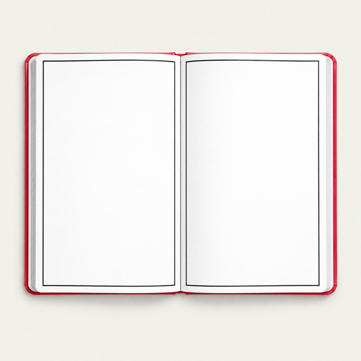 Infinote Classic Reusable Stone Paper AI Smart Notebook – Scarlet Red, open, blank pages