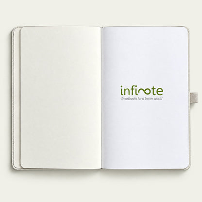 Infinote Classic Reusable Stone Paper AI Smart Notebook – White, branding page