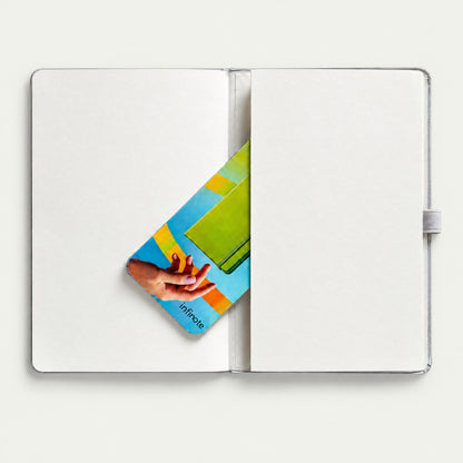 Infinote Classic Reusable Stone Paper AI Smart Notebook – White, inside back pocket