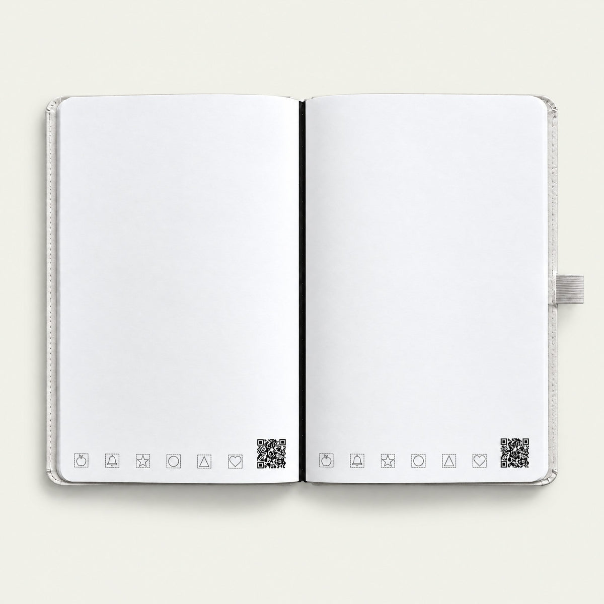 Infinote Classic Reusable Stone Paper AI Smart Notebook – White, open, blank pages