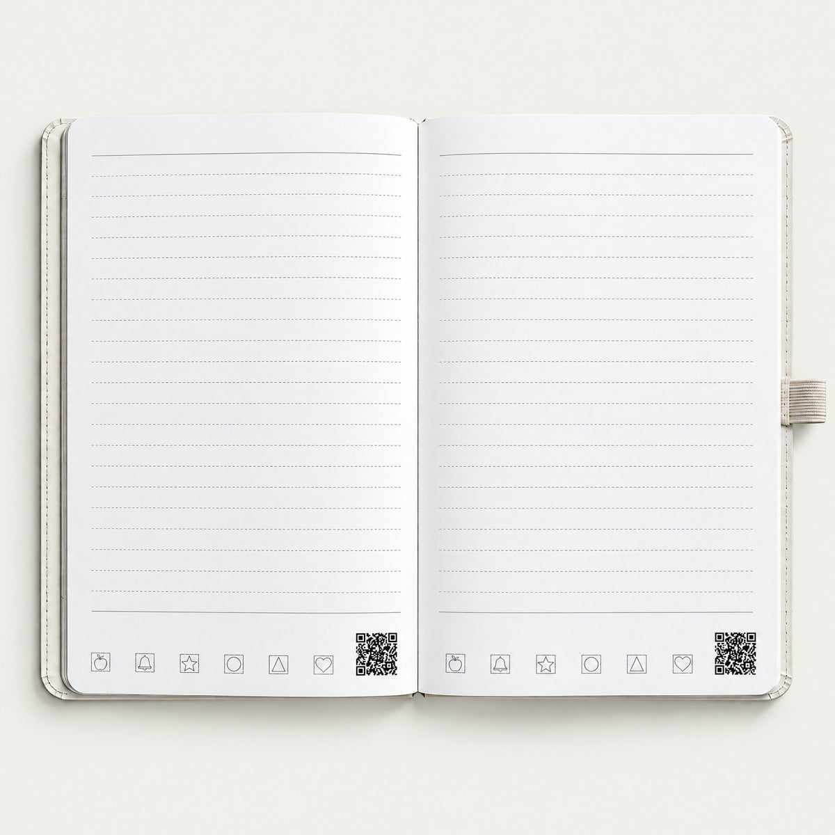 Infinote Classic Reusable Stone Paper AI Smart Notebook – White, open, ruled and blank pages