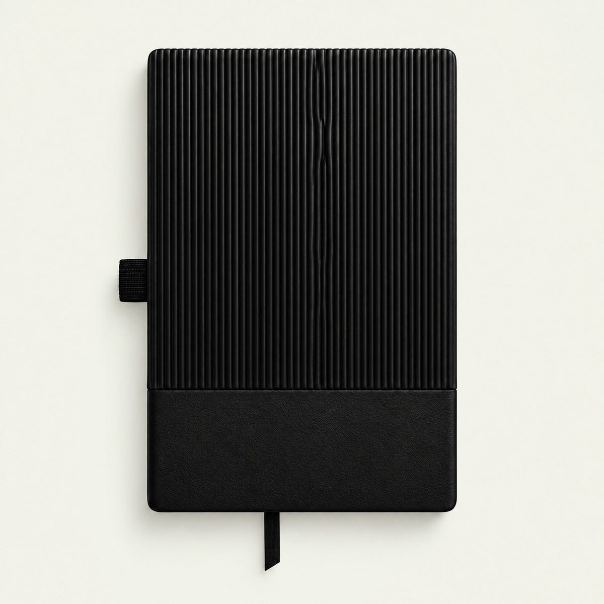 Infinote Classic Ribbed Reusable Stone Paper AI Smart Notebook – Black, Compact, back view