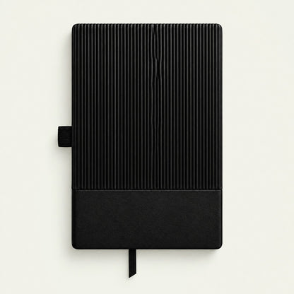 Infinote Classic Ribbed Reusable Stone Paper AI Smart Notebook – Black, Compact, back view