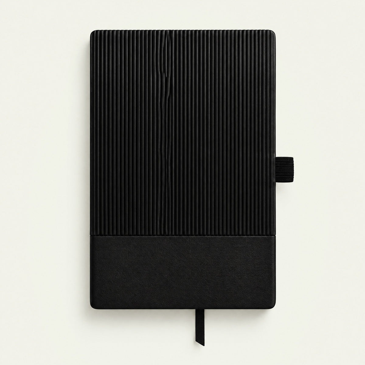 Infinote Classic Ribbed Reusable Stone Paper AI Smart Notebook – Black, Compact, front view