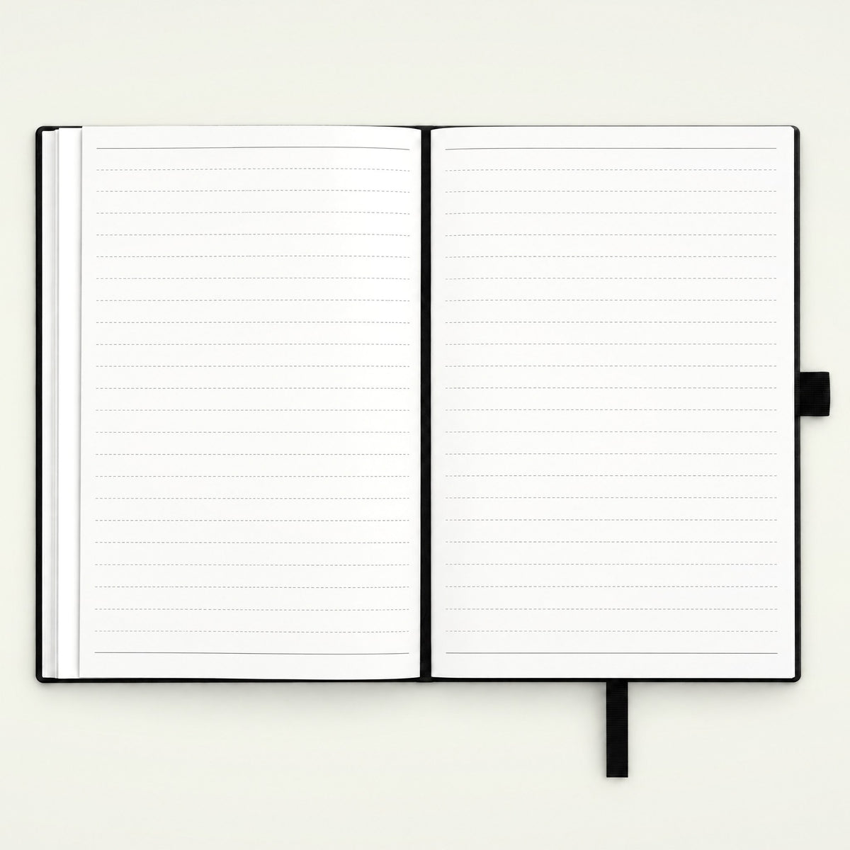 Infinote Classic Ribbed Reusable Stone Paper AI Smart Notebook – Black, Compact, open, ruled pages