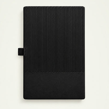 Infinote Classic Ribbed Reusable Stone Paper AI Smart Notebook – Black, Large, back view
