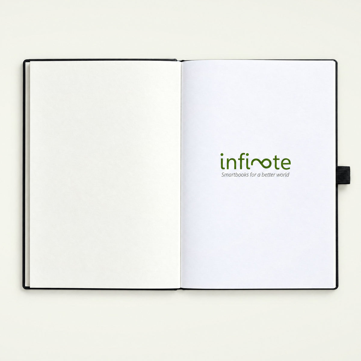 Infinote Classic Ribbed Reusable Stone Paper AI Smart Notebook – Black, Large, branding page