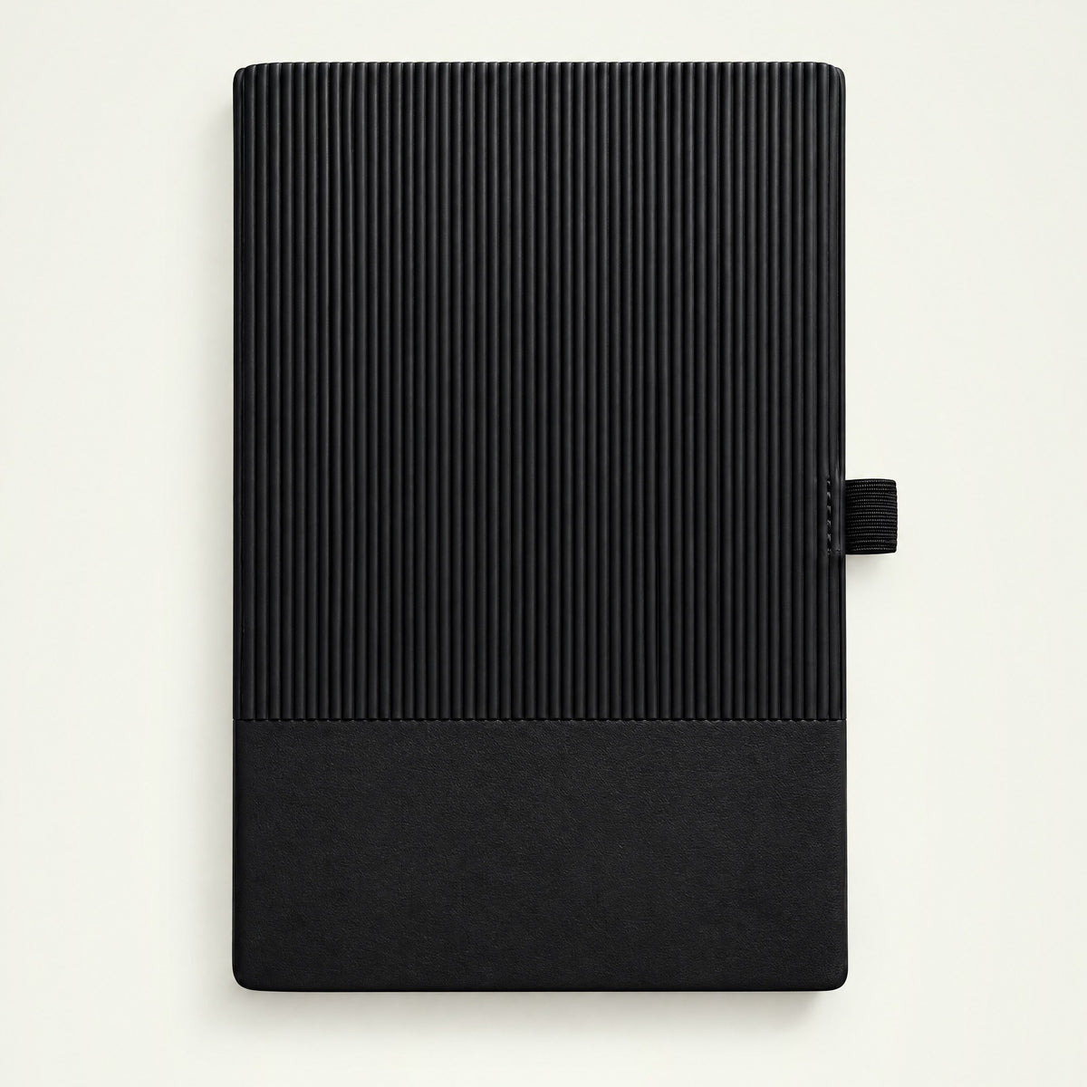 Infinote Classic Ribbed Reusable Stone Paper AI Smart Notebook – Black, Large, front view