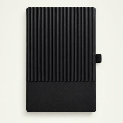 Infinote Classic Ribbed Reusable Stone Paper AI Smart Notebook – Black, Large, front view