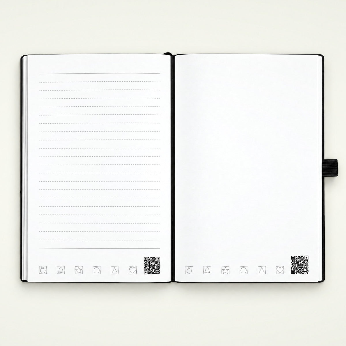 Infinote Classic Ribbed Reusable Stone Paper AI Smart Notebook – Black, Large, open, ruled and blank pages