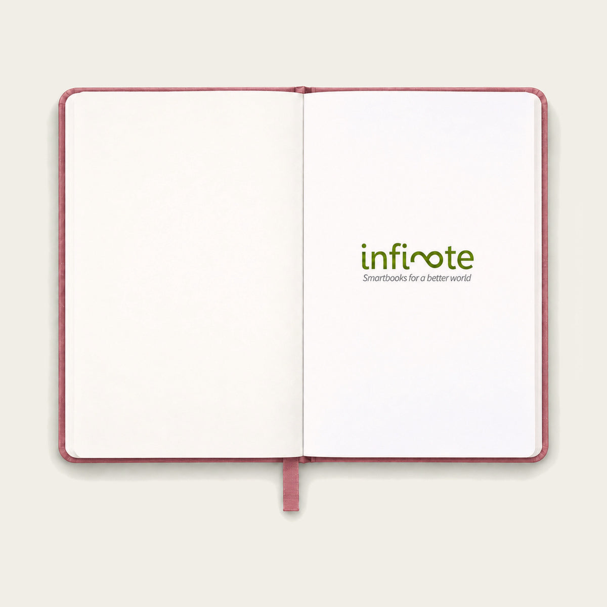 Infinote Classic Reusable Stone Paper AI Smart Notebook – Baby Pink, branding page