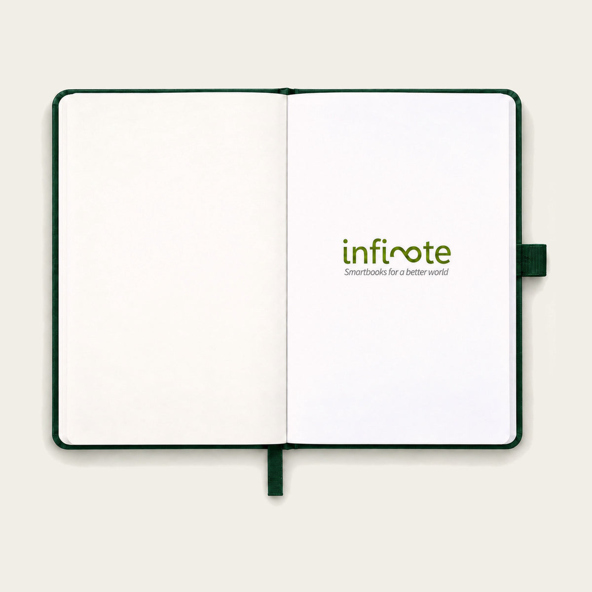 Infinote Classic Reusable Stone Paper AI Smart Notebook – Dark Green, branding page