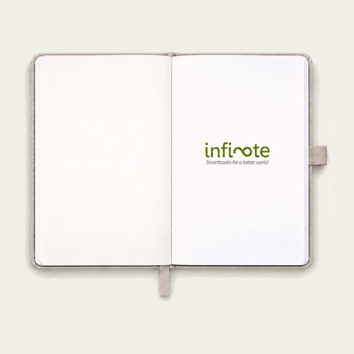Infinote Classic Reusable Stone Paper AI Smart Notebook – Ivory, branding page