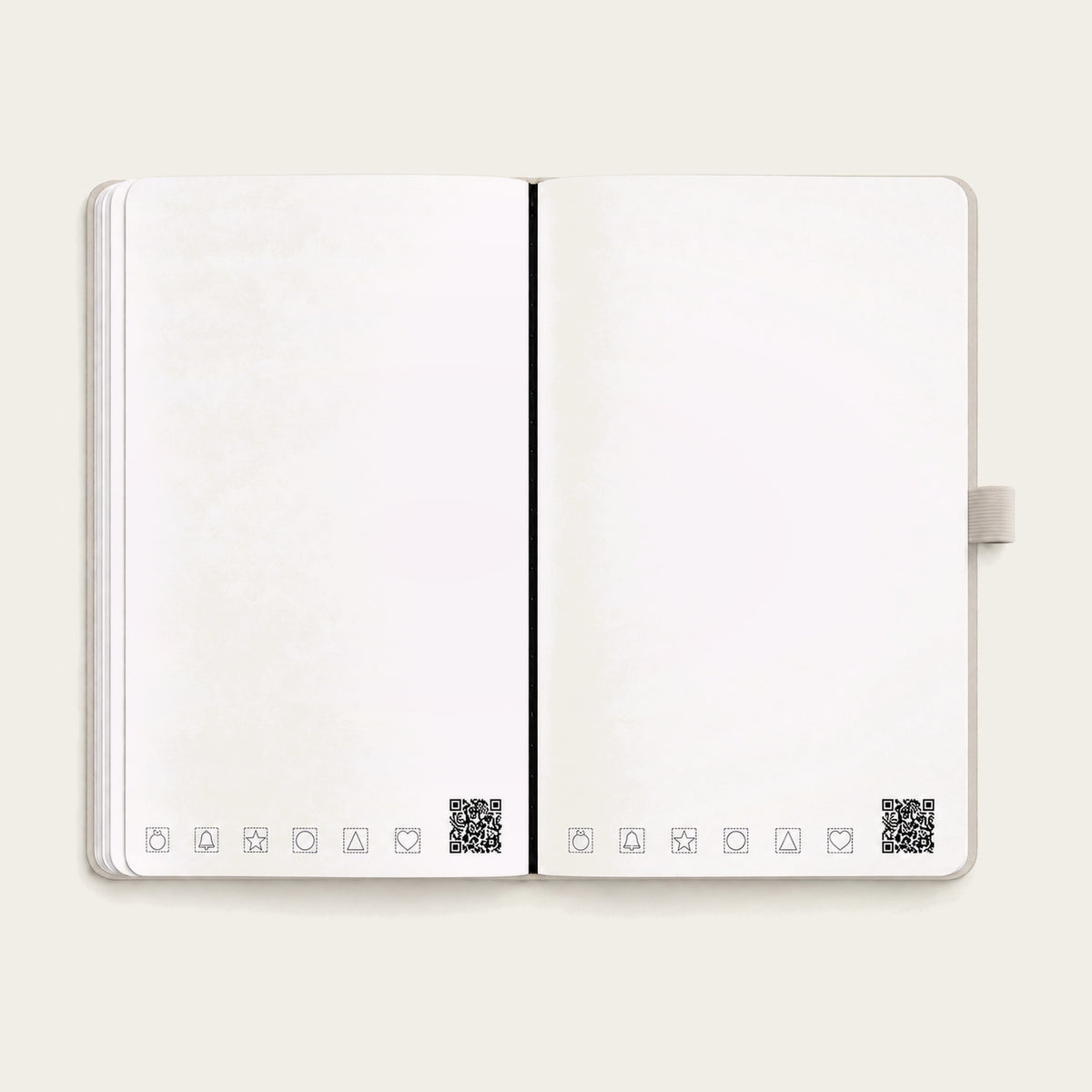 Infinote Classic Reusable Stone Paper AI Smart Notebook – Ivory, open blank pages