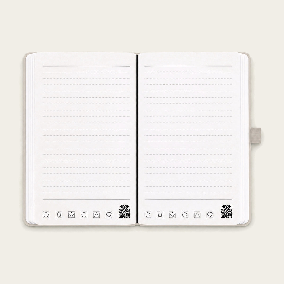 Infinote Classic Reusable Stone Paper AI Smart Notebook – Ivory, open ruled pages