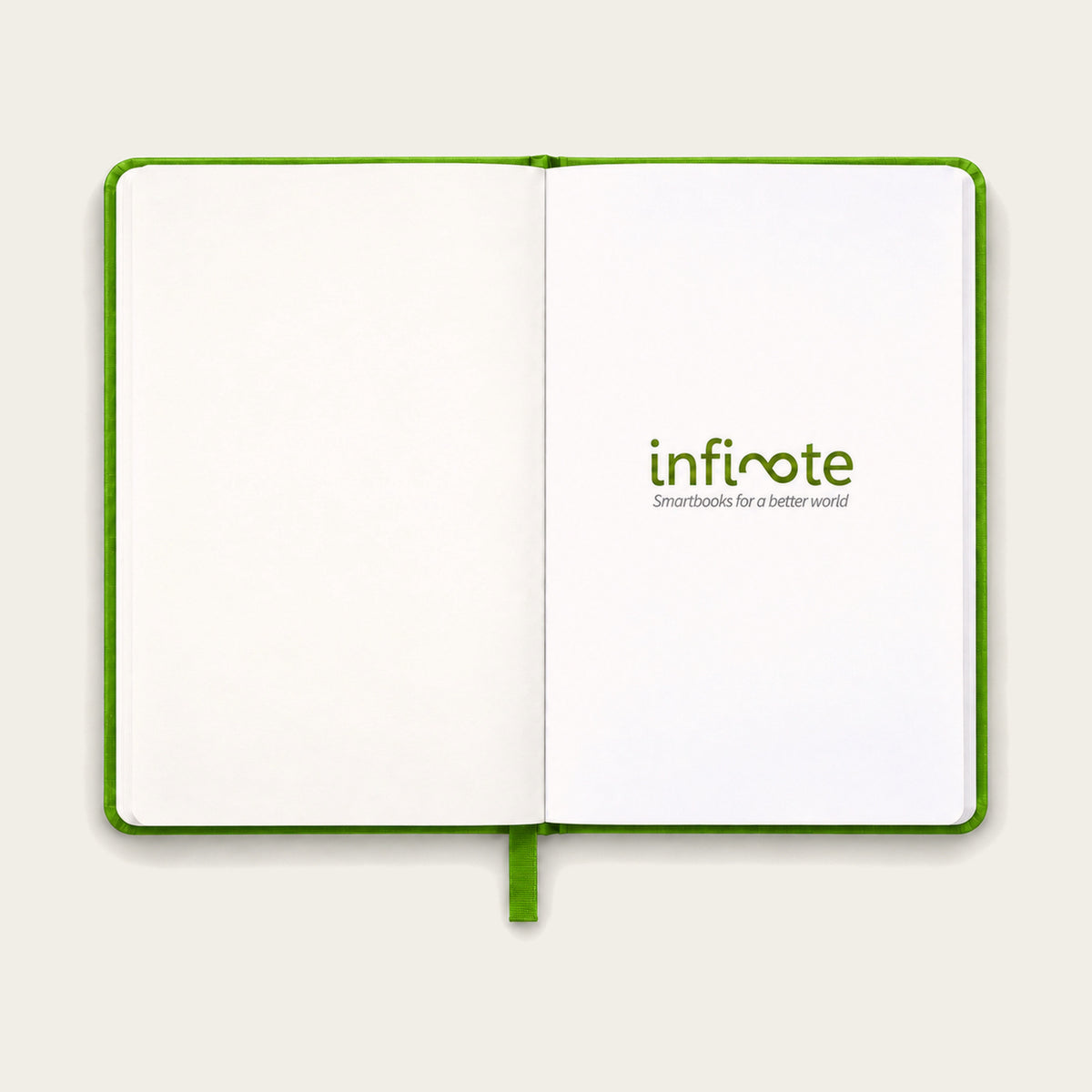 Infinote Classic Reusable Stone Paper AI Smart Notebook – Lime Green, branding page