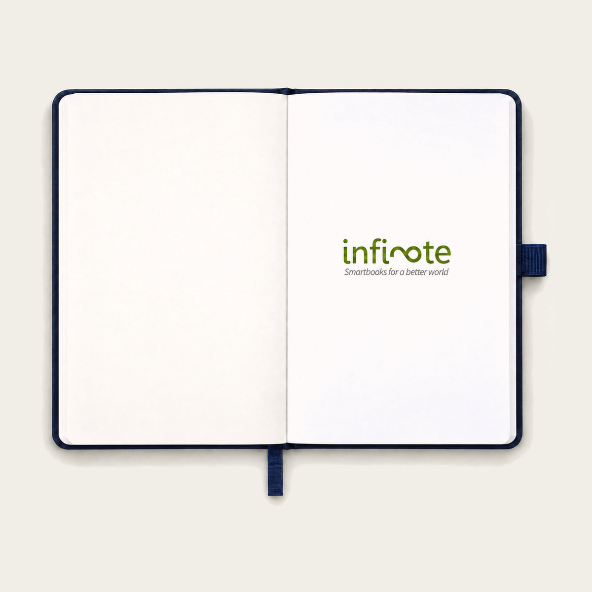 Infinote Classic Reusable Stone Paper AI Smart Notebook – Navy Blue, branding page