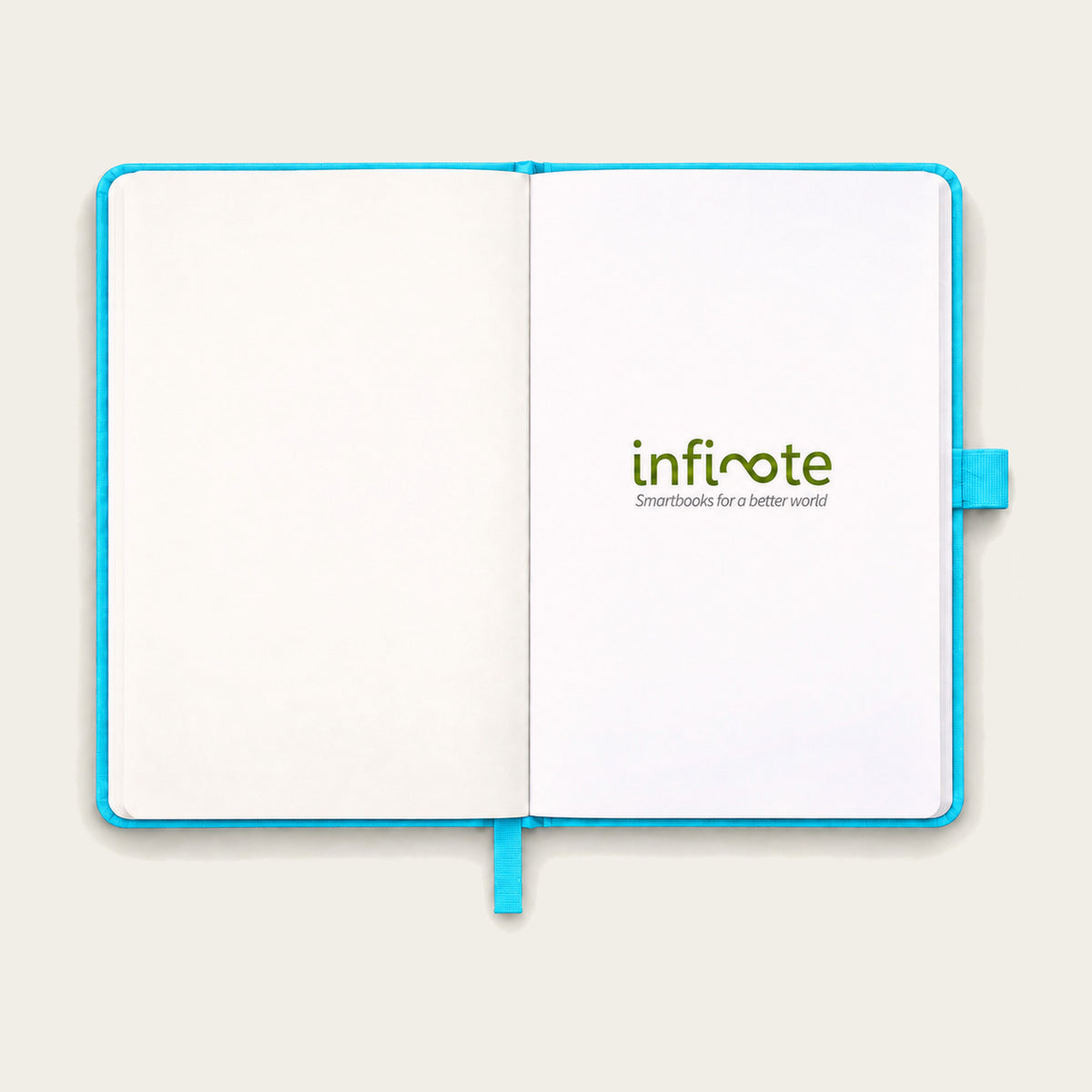 Infinote Classic Reusable Stone Paper AI Smart Notebook – Reef Blue, branding page