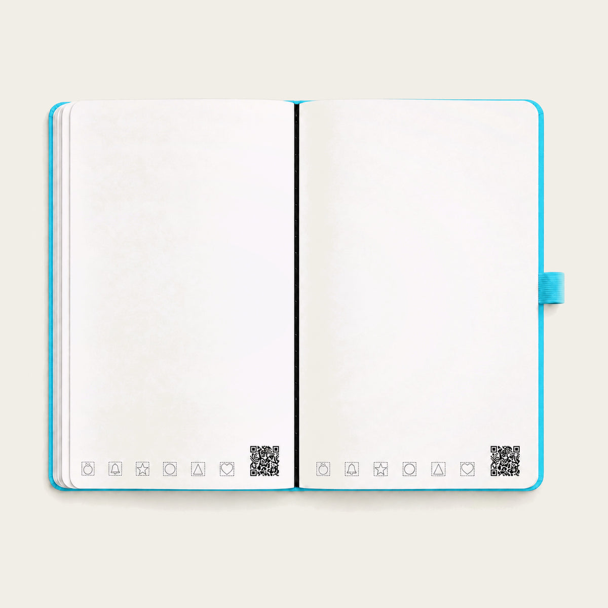 Infinote Classic Reusable Stone Paper AI Smart Notebook – Reef Blue, open blank pages