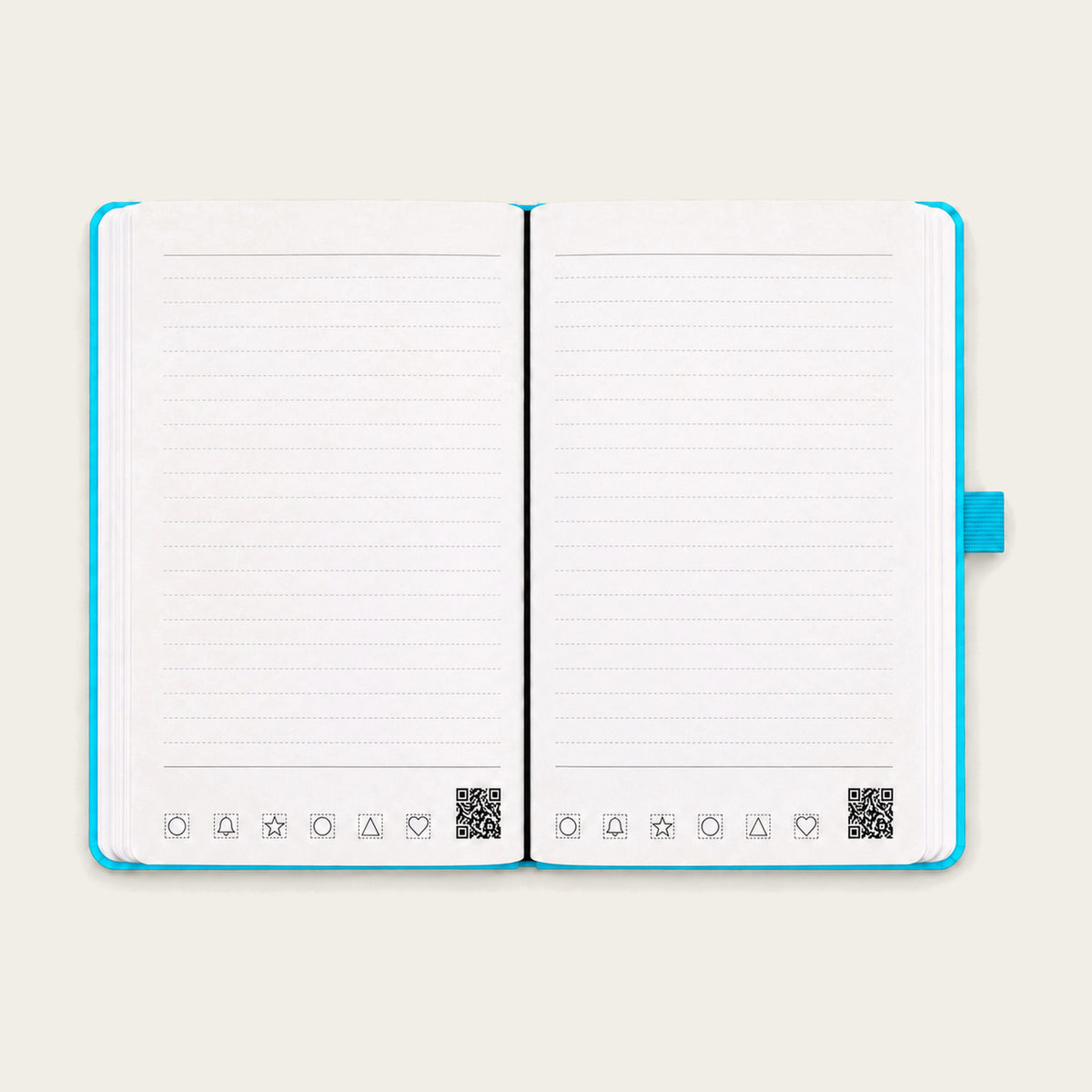 Infinote Classic Reusable Stone Paper AI Smart Notebook – Reef Blue, open ruled pages